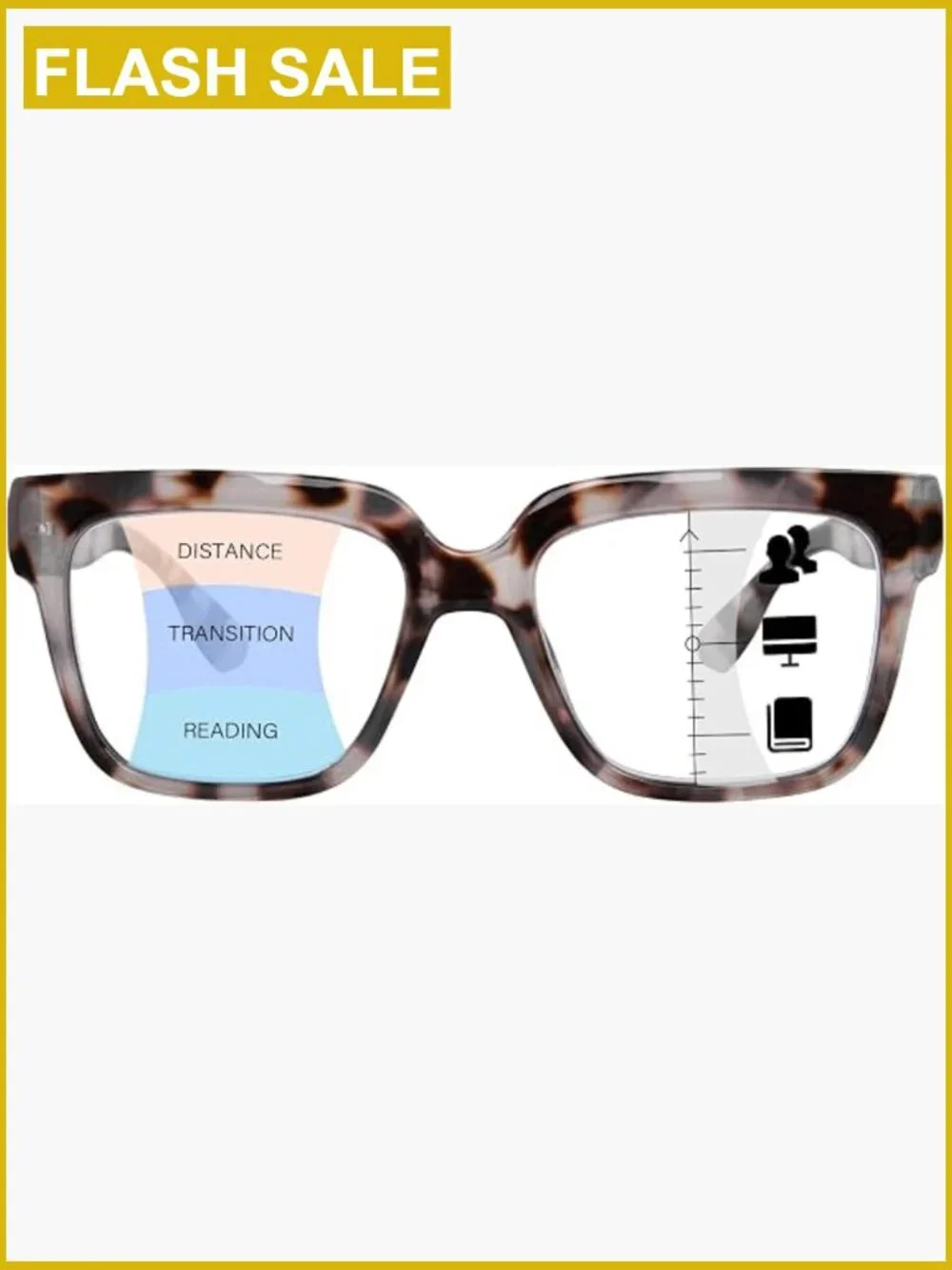 Oversized Blue Light Blocking Progressive Multifocus Reading Glasses